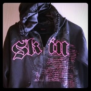 Skin Industries satin lined hooded sweatshirt